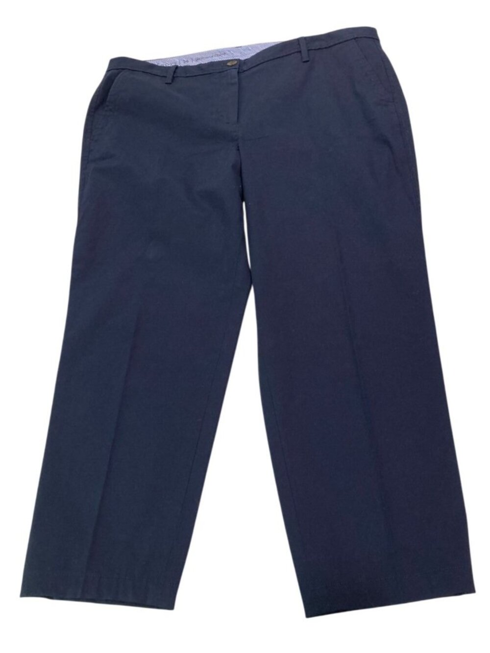 Talbots Girlfriend Chino Pants sze 14 Navy Blue Preppy Capsule Casual Minimalist